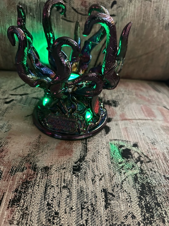 Iridescent Octopus Tentacle LED Sculpture - Green Glow